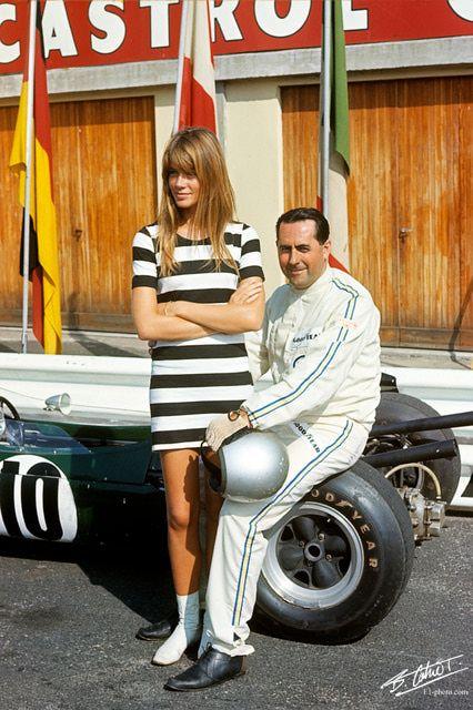 Jack Brabham and Francoise Hardy at 1966 Italian GP