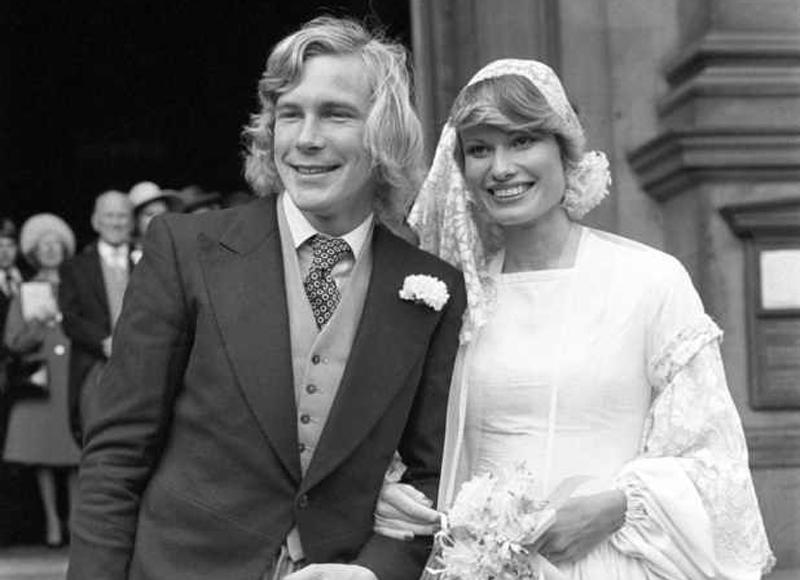 James Hunt and Suzy Miller wedding day