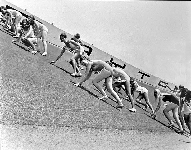 Grid girls at Daytona Speedweek in 1971.