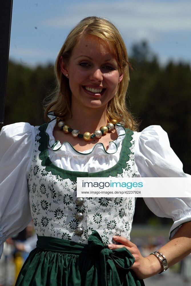 A grid girl  in Austria on 18 May 2003.