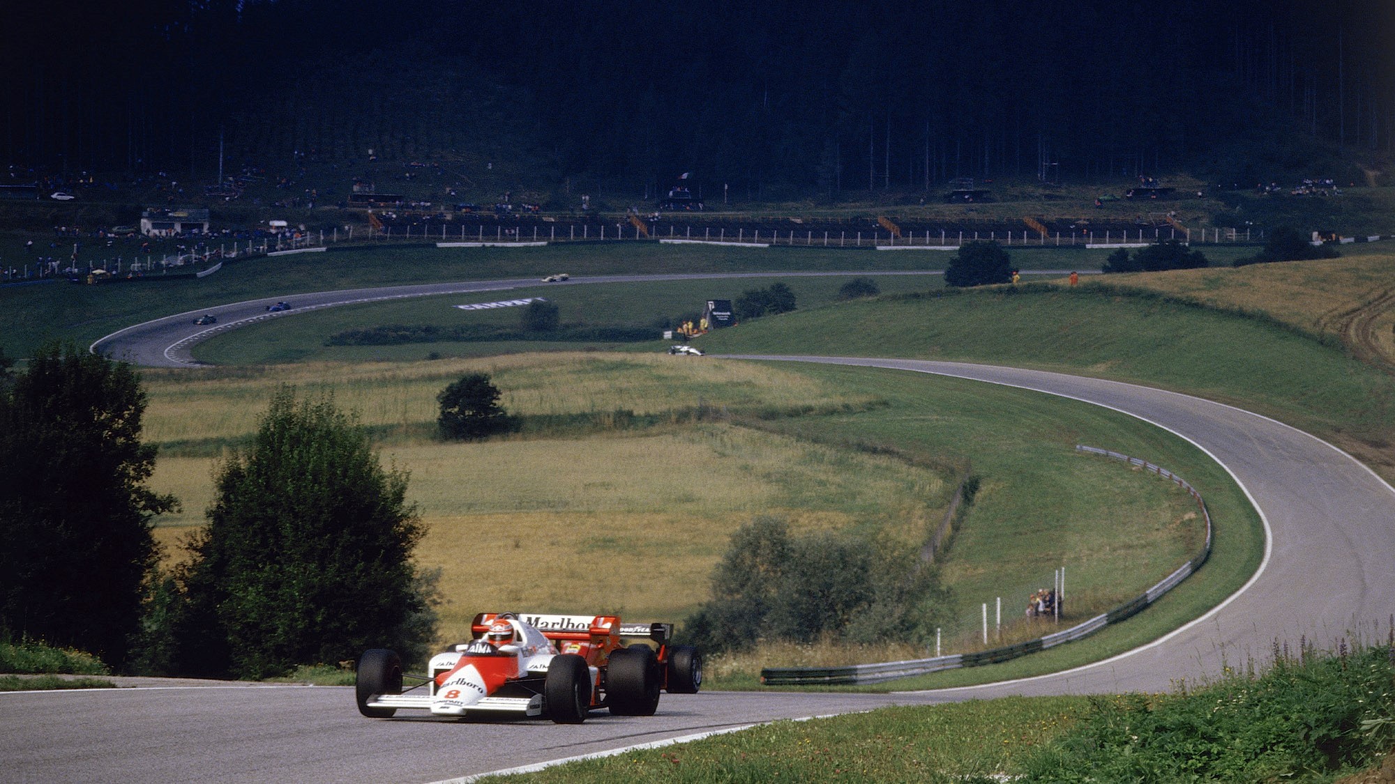 Niki Lauda, McLaren, at the Österreichring in 1984.
