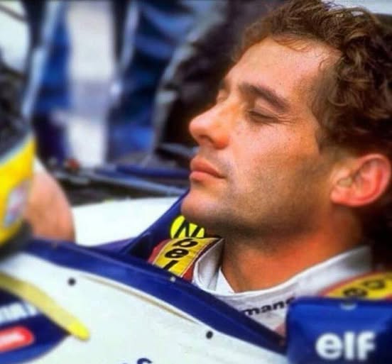 Ayrton Senna moment before starting his last race.
