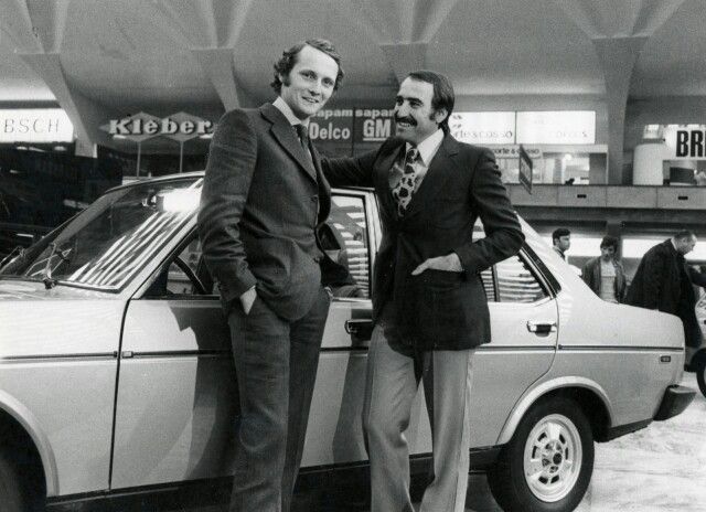 Niki Lauda and Clay Regazzoni, 70's style, Ferrari spirit.