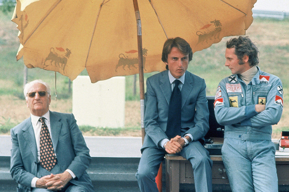 Enzo Ferrari, Luca di Montezemolo, Niki Lauda