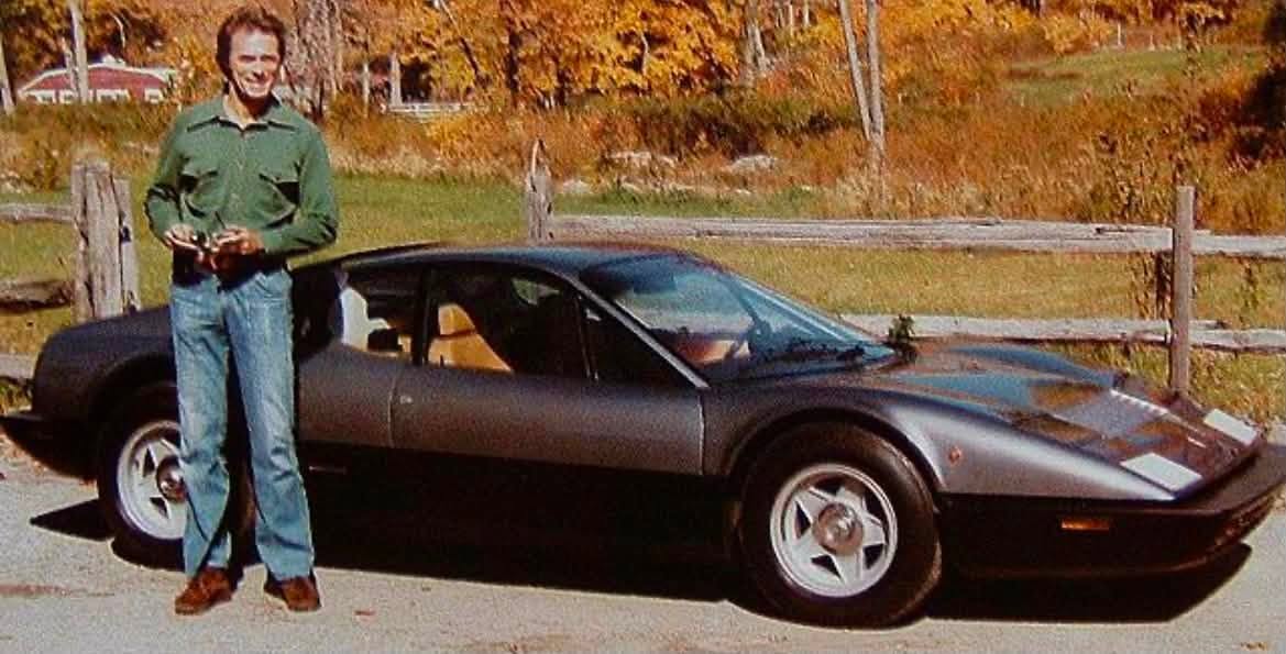 Clint Eastwood and his 1975 Ferrari 365 GT4 Berlinetta Boxer.