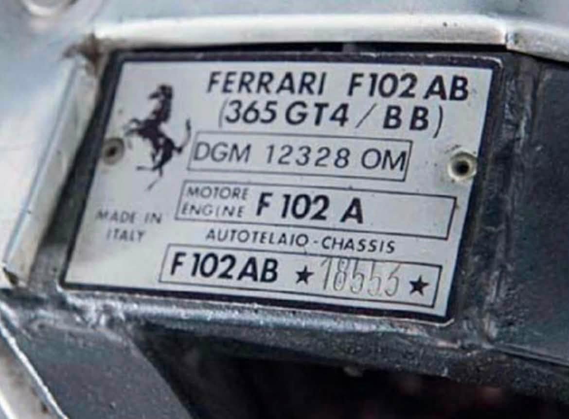 The chassis number of Clint Eastwood's Ferrari.