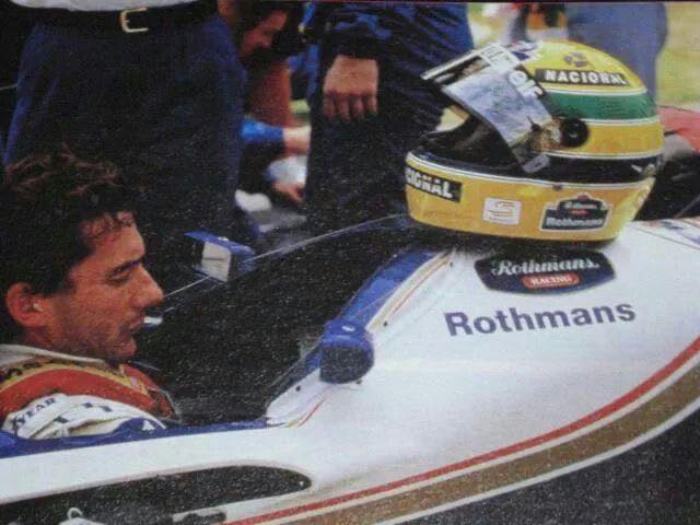 Ayrton Senna moment before starting his last race.