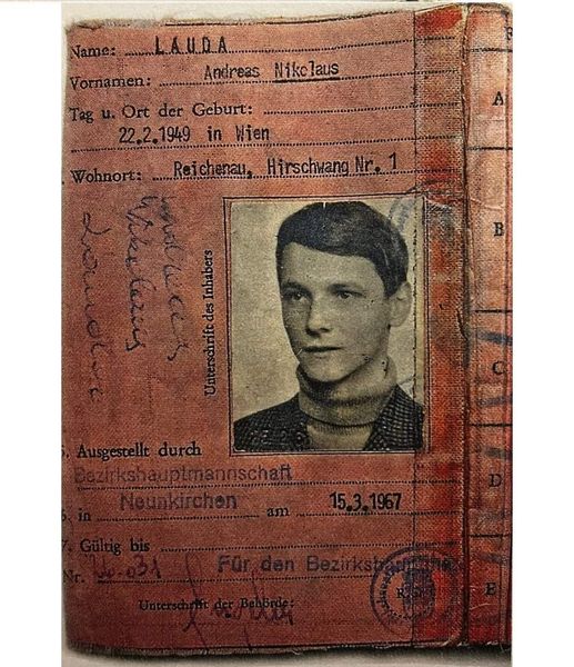 Niki Lauda's driving licence, issued on 15 March 1967.