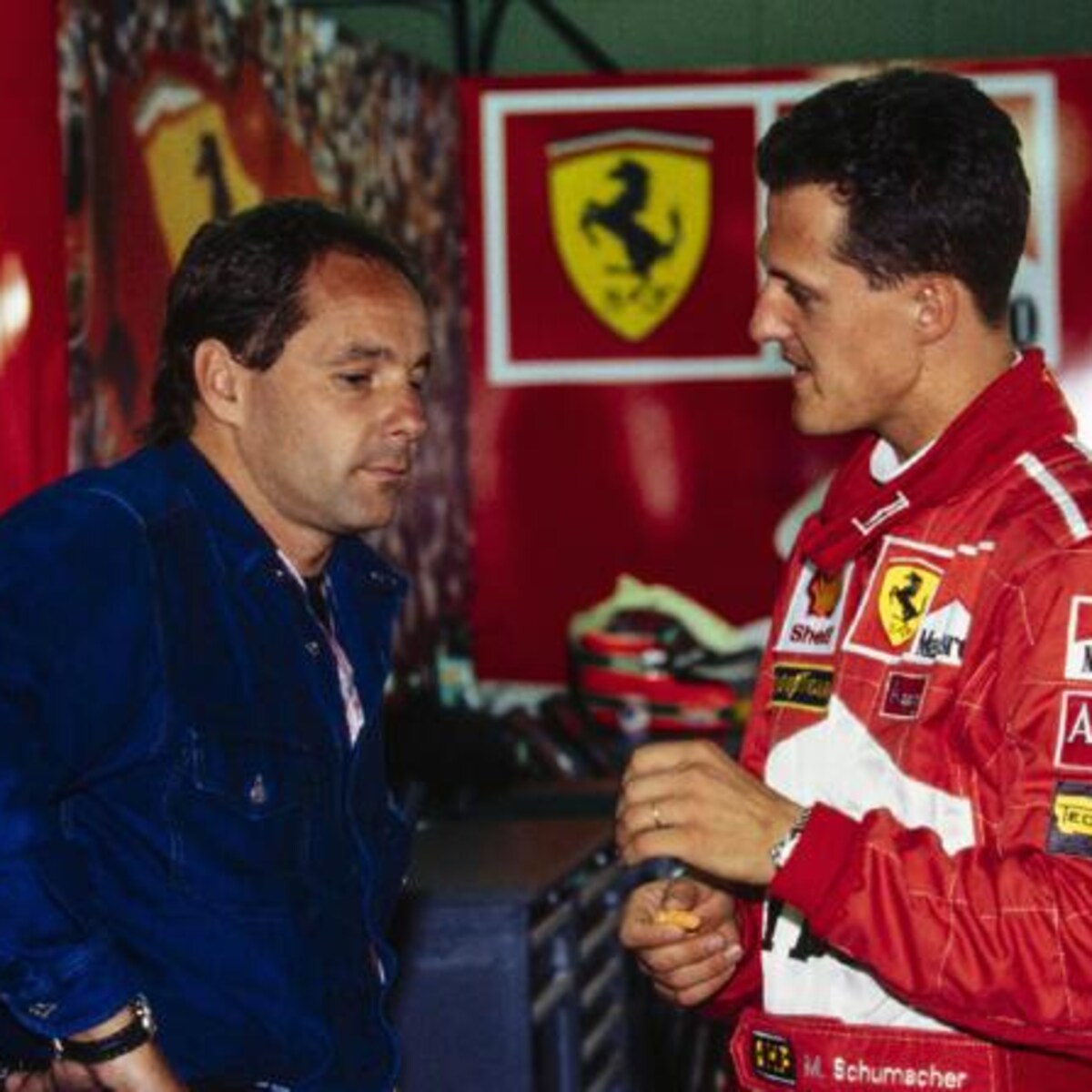 Gerhard Berger with Michael Schumacher. 