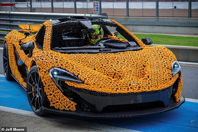 Lando Norris in the Lego McLaren.