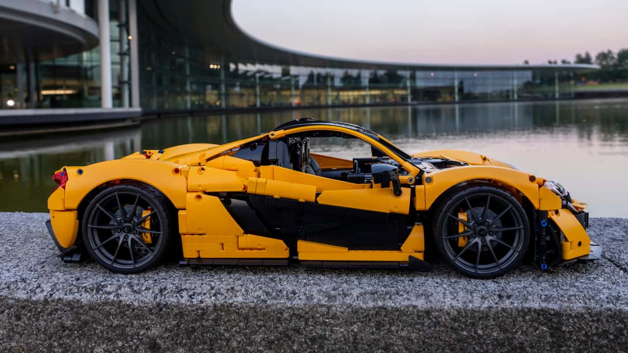 Lego Technic McLaren P1 at Woking, Surrey, England.