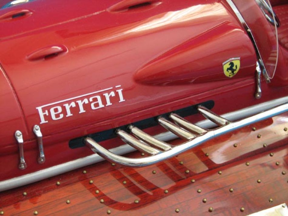 The Ferrari speedboat.