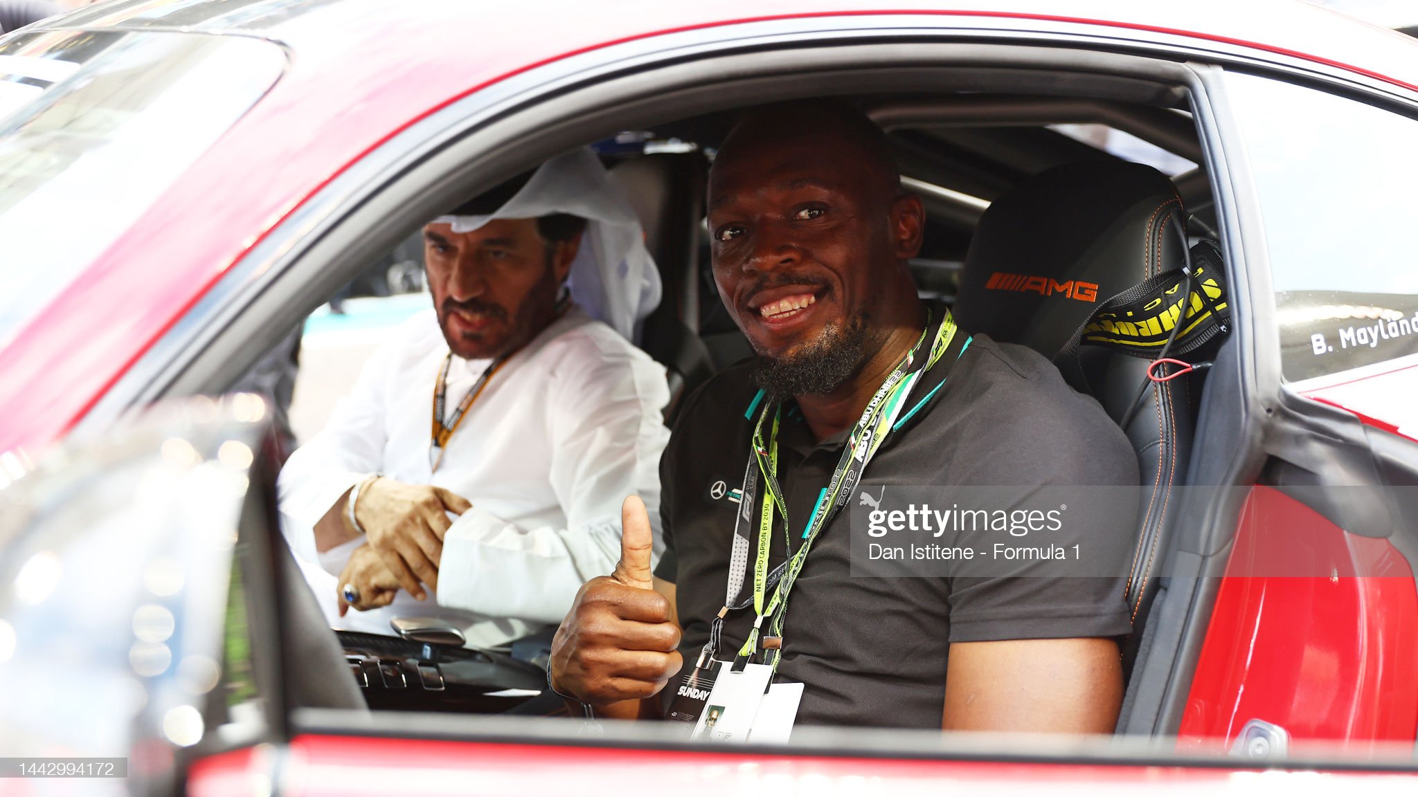 Usain Bolt and Mohammed Ben Sulayem, FIA President.