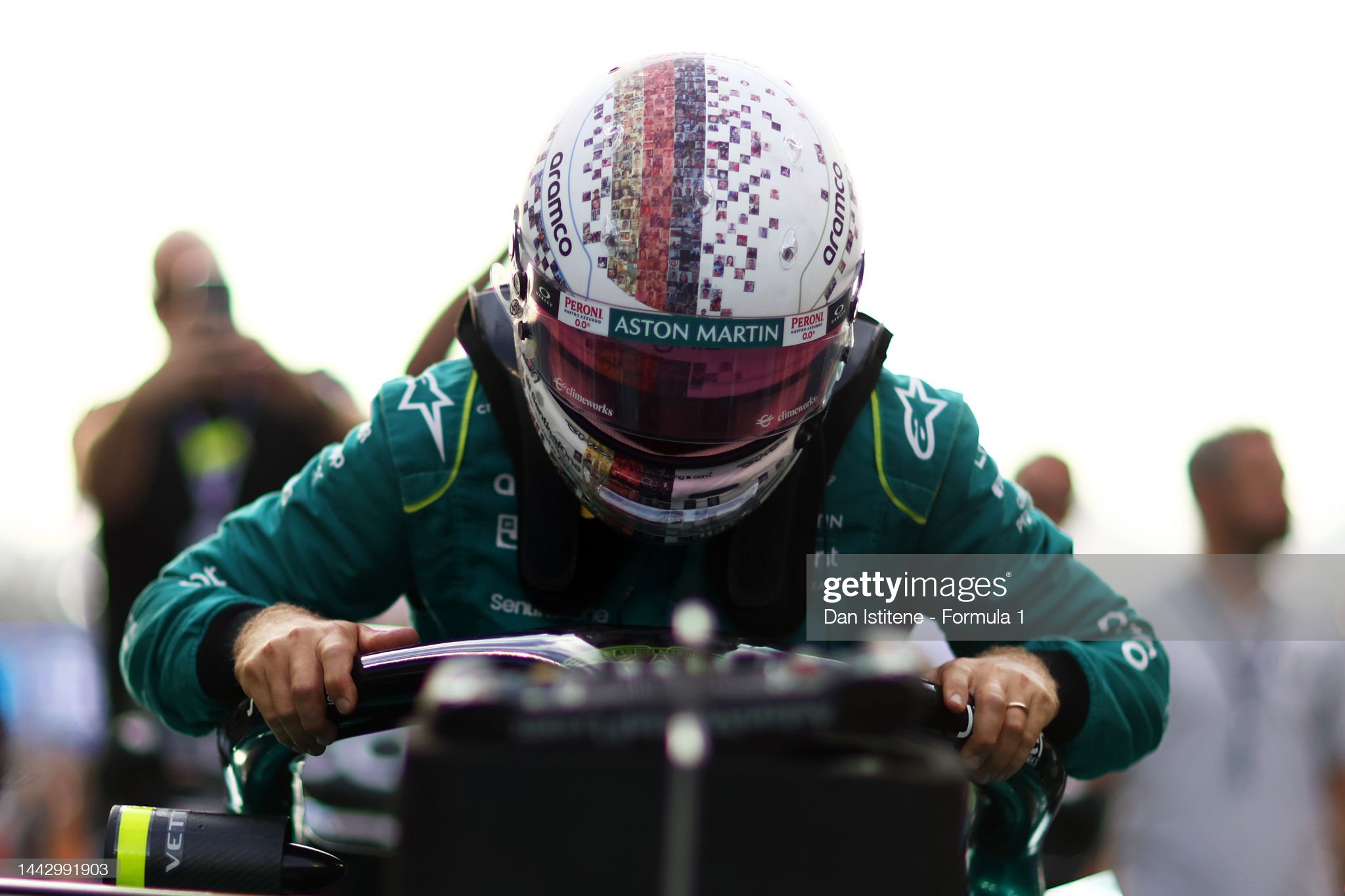 Sebastian Vettel of Germany and Aston Martin F1 Team prepares to drive during the F1 Grand Prix of Abu Dhabi.
