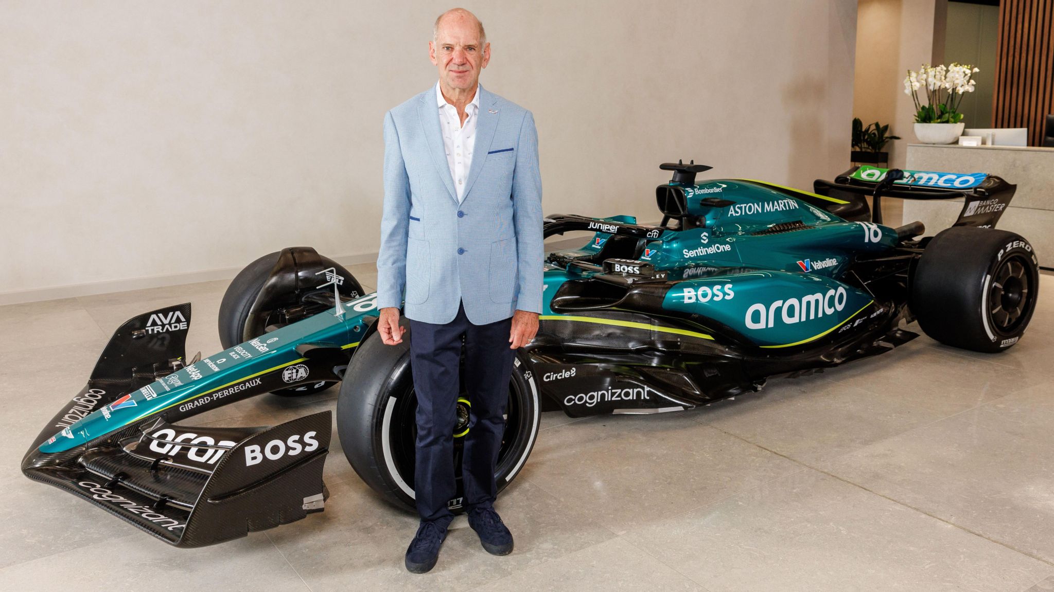 Adrian Newey in September 2024, just after signing his final career contract with Aston Martin, refusing once again, for the last time, to sign for Ferrari. 