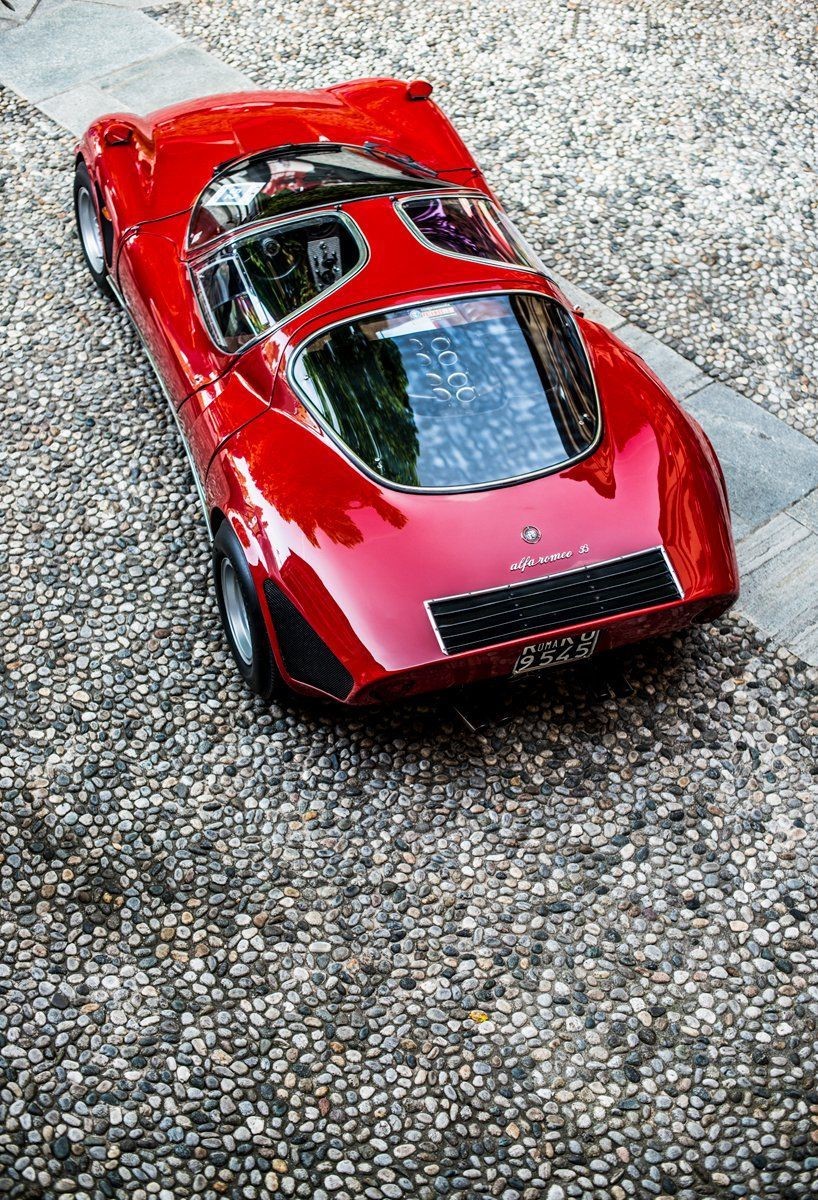 A red Alfa Romeo.