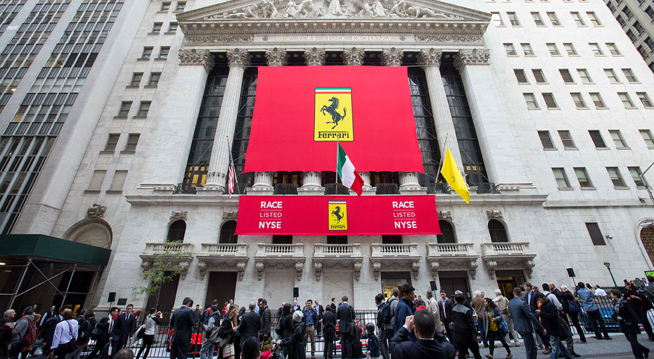 The Ferrari brand at the New York Stock Exchange.