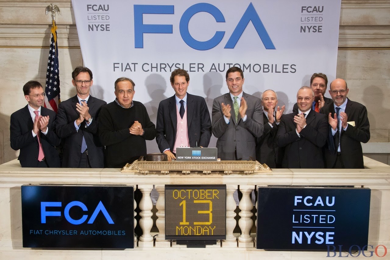 Sergio Marchionne and John Elkann at the New York Stock Exchange.