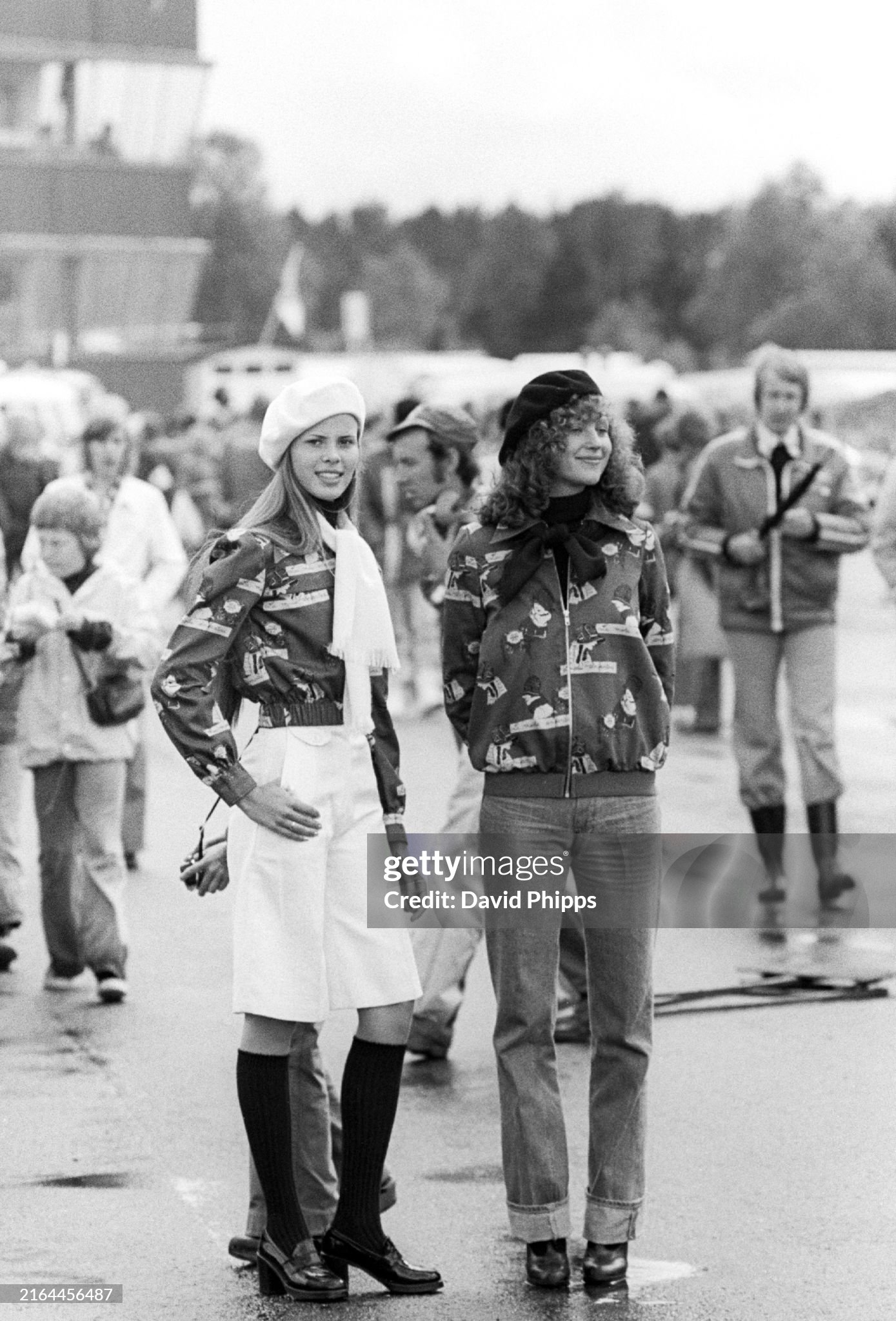 Some local girls in the paddock at the Swedish Grand Prix in Anderstorp on 09 June 1974.