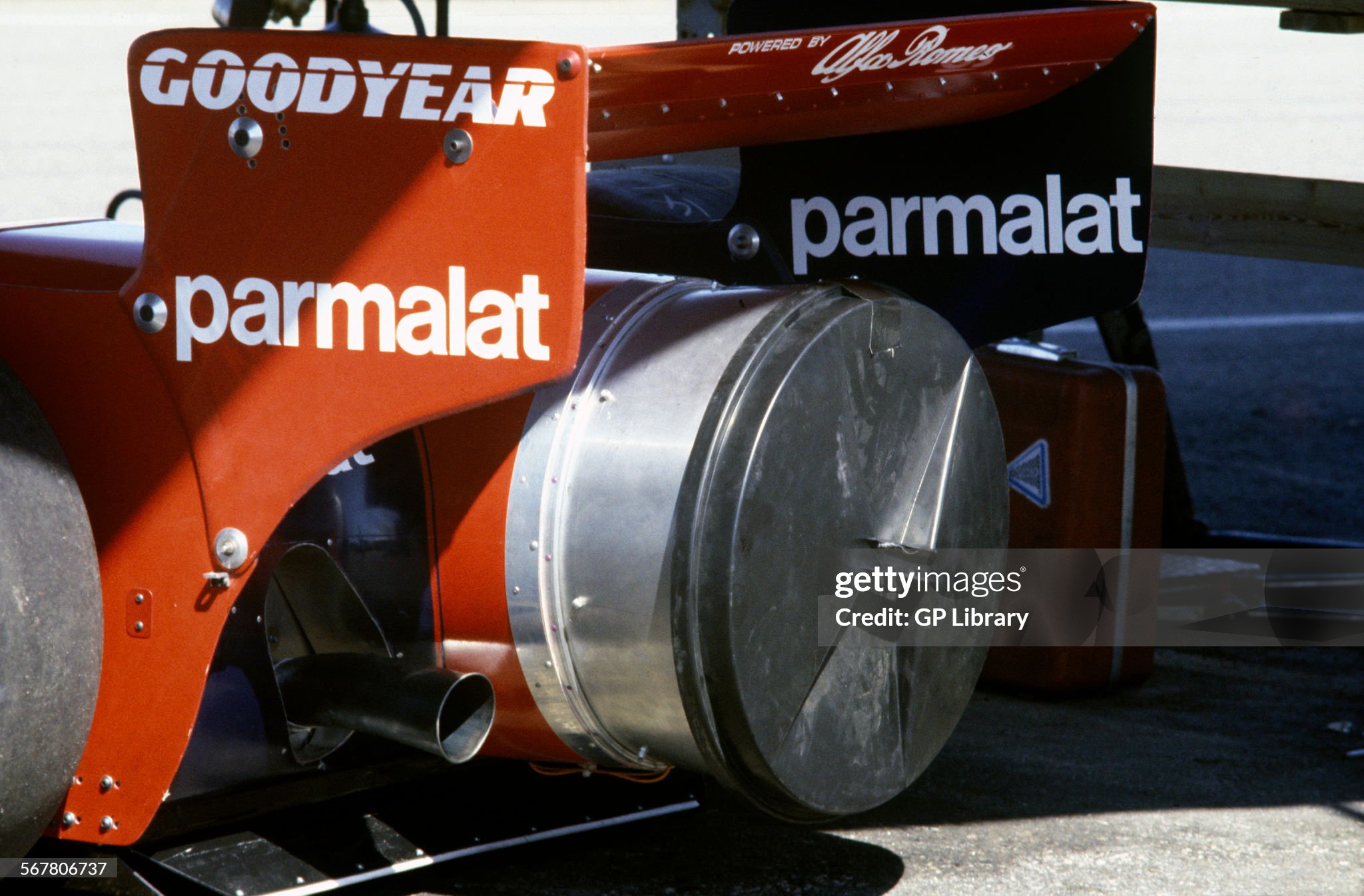 Fan efflux at back of Brabham-Alfa BT46B fan car that raced just once in this Swedish Grand Prix at Anderstorp, dropped by team owner Bernie Ecclestone in 1978. 