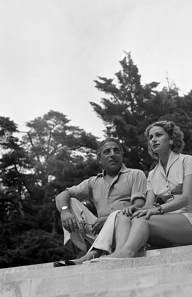 Aristotle Onassis with his wife Tina Livanos.