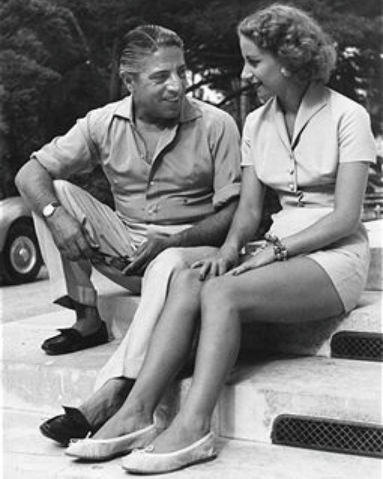 Aristotle Onassis with his wife Tina Livanos.