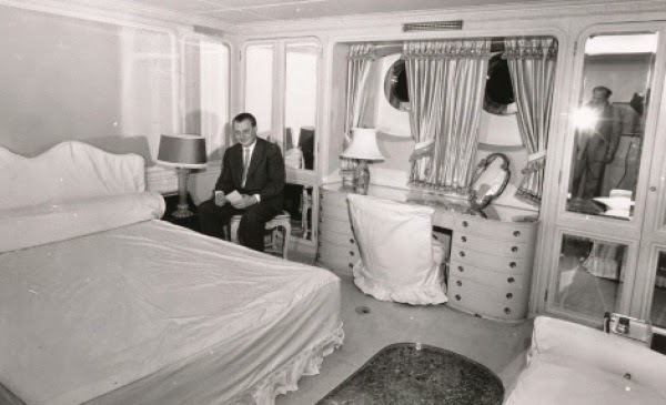 The interior of one of the rooms of the 'Christina'.