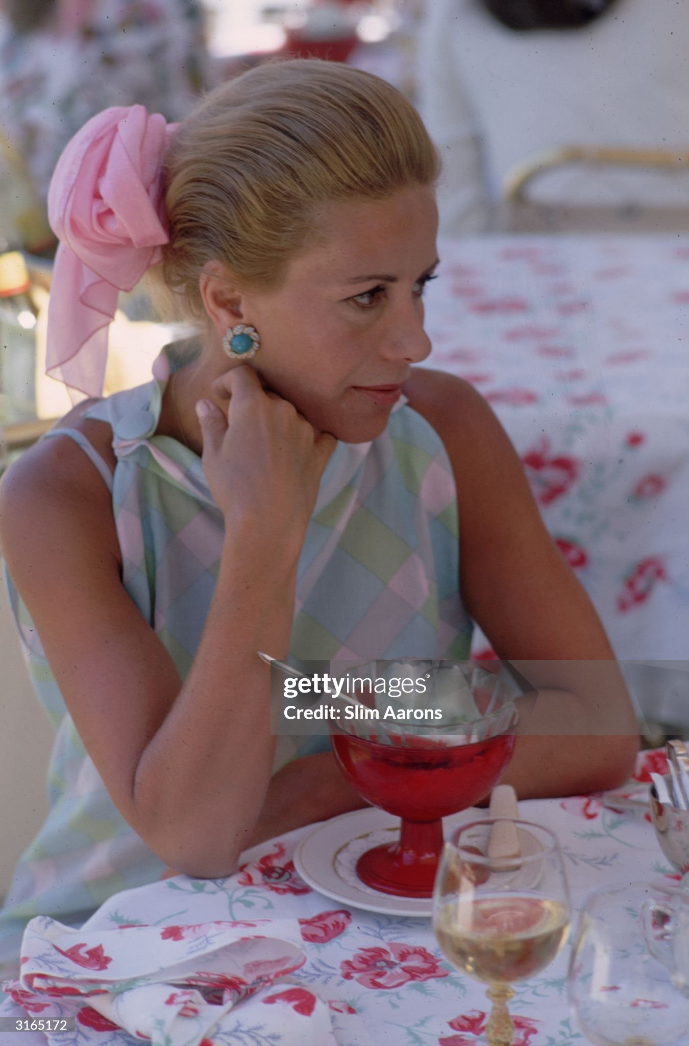 April 1968: first wife of Greek ship owner Aristotle Onassis, Athina Livanos Onassis, at Palm Beach after her divorce. 