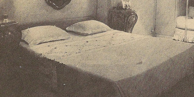 The interior of one of the bedrooms of the 'Christina'.