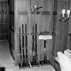 Some rifles stored in a room of the 'Christina'.