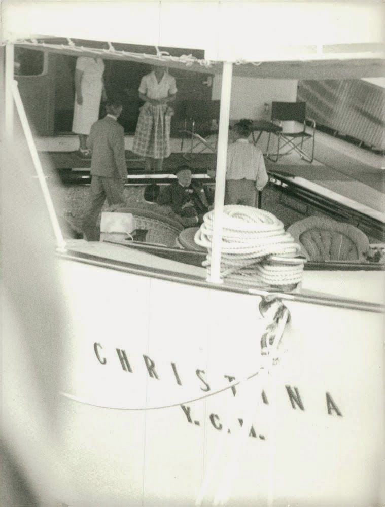 Winston Churchill aboard the ‘Christina’.