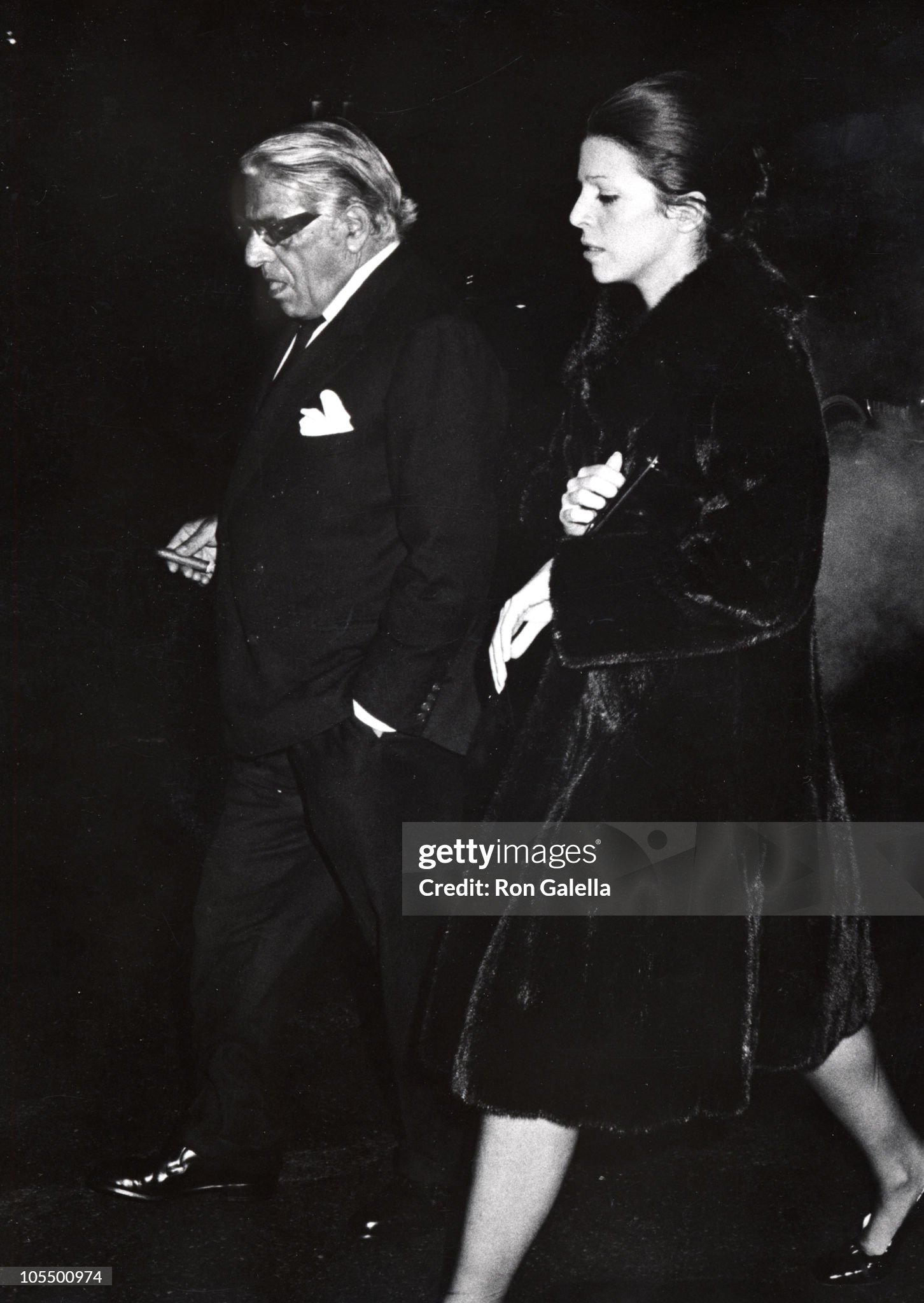 Aristotle Onassis with his daughter Christina at the 21 Club restaurant in New York, United States, on 05 March 1973. 