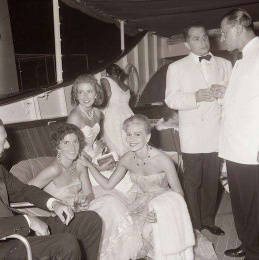 Tina Onassis at a reception on the Christina, she was really happy during their first 10 years of marriage with Ari.