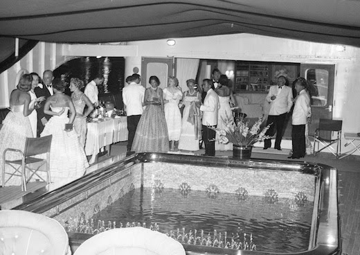 A reception on the ‘Christina’ in Monaco.