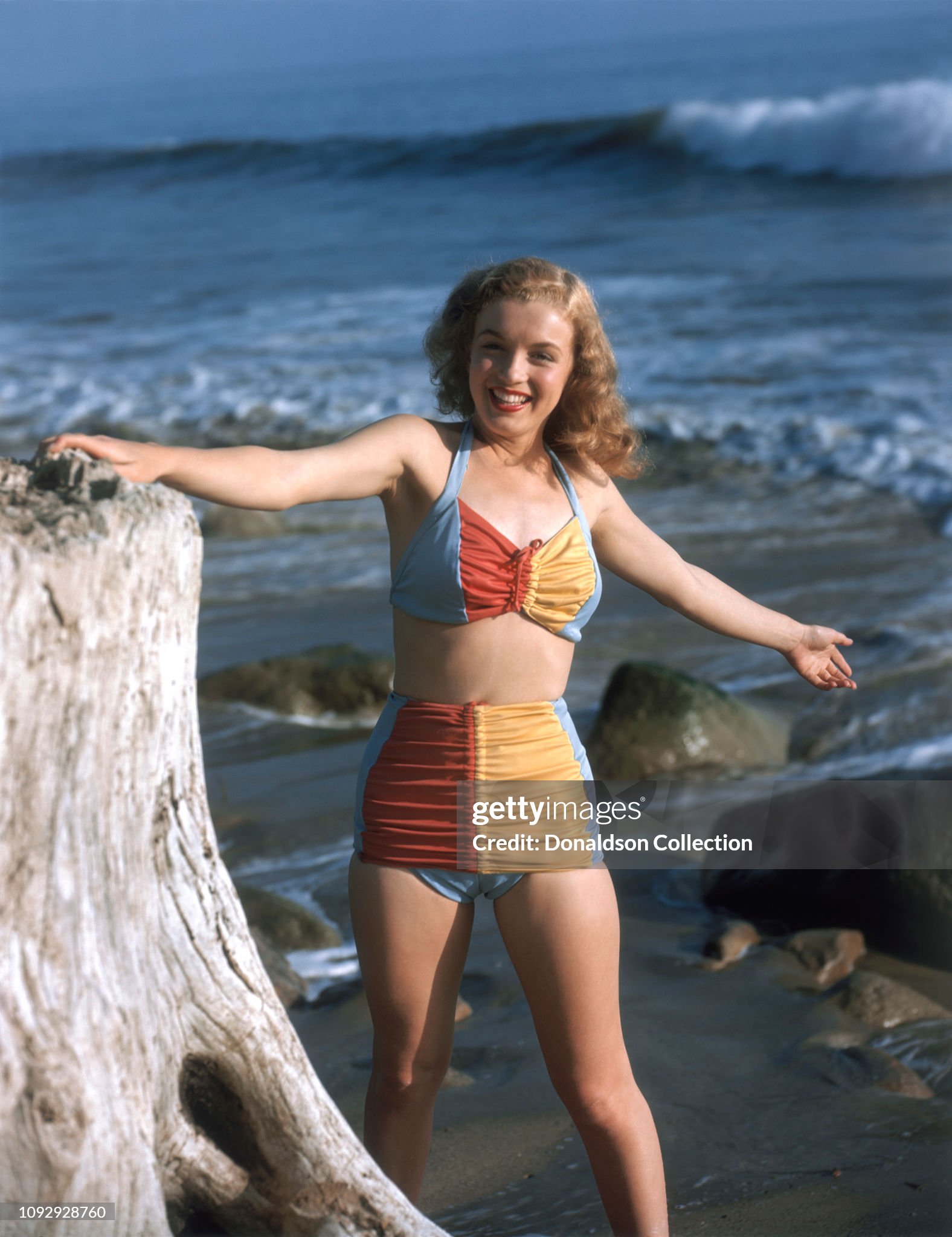 Actress Marilyn Monroe, then known as Norma Jeane Mortenson, poses for a portrait in 1946 in Los Angeles, California. 