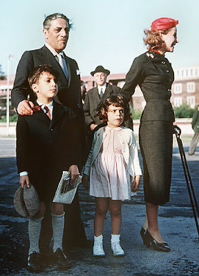 Aristotle Onassis with Tina, Alexander and Christina.