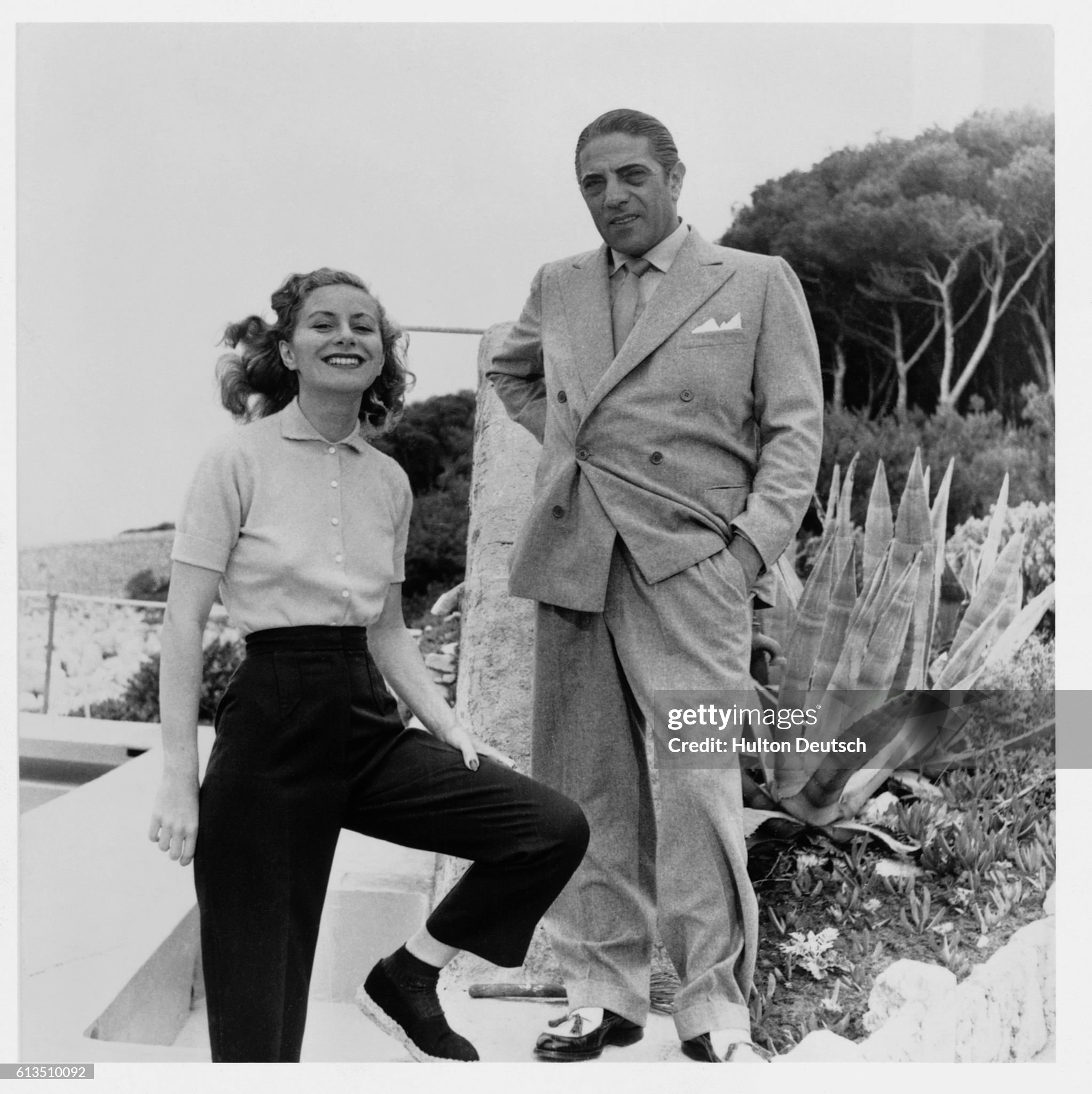 Aristotle Onassis with his first wife Athina, ca. 1954. They were divorced in 1960. 