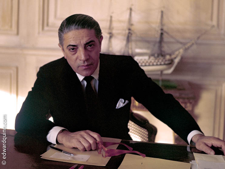 Aristotle Onassis at his office at Olympic Maritime in Monte Carlo in 1955. Onassis became the most important shareholder of the Casino. He declared: “I am ready, I am going to save the Principality.”