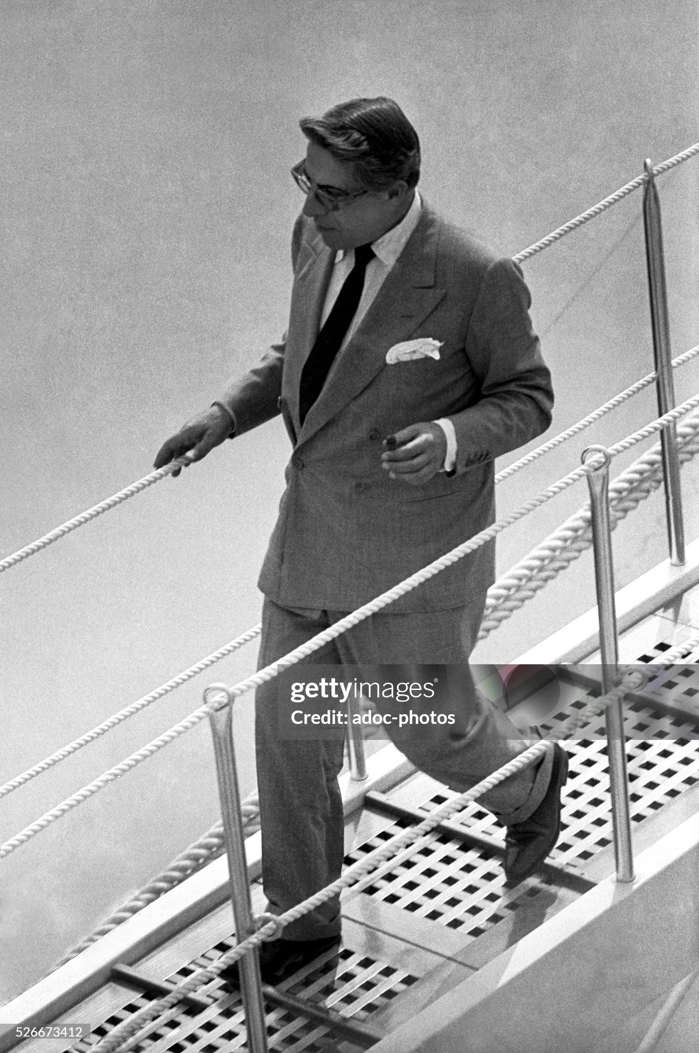 Aristotle Onassis on the of his yacht ‘Christina’ in Monaco in 1959. 
