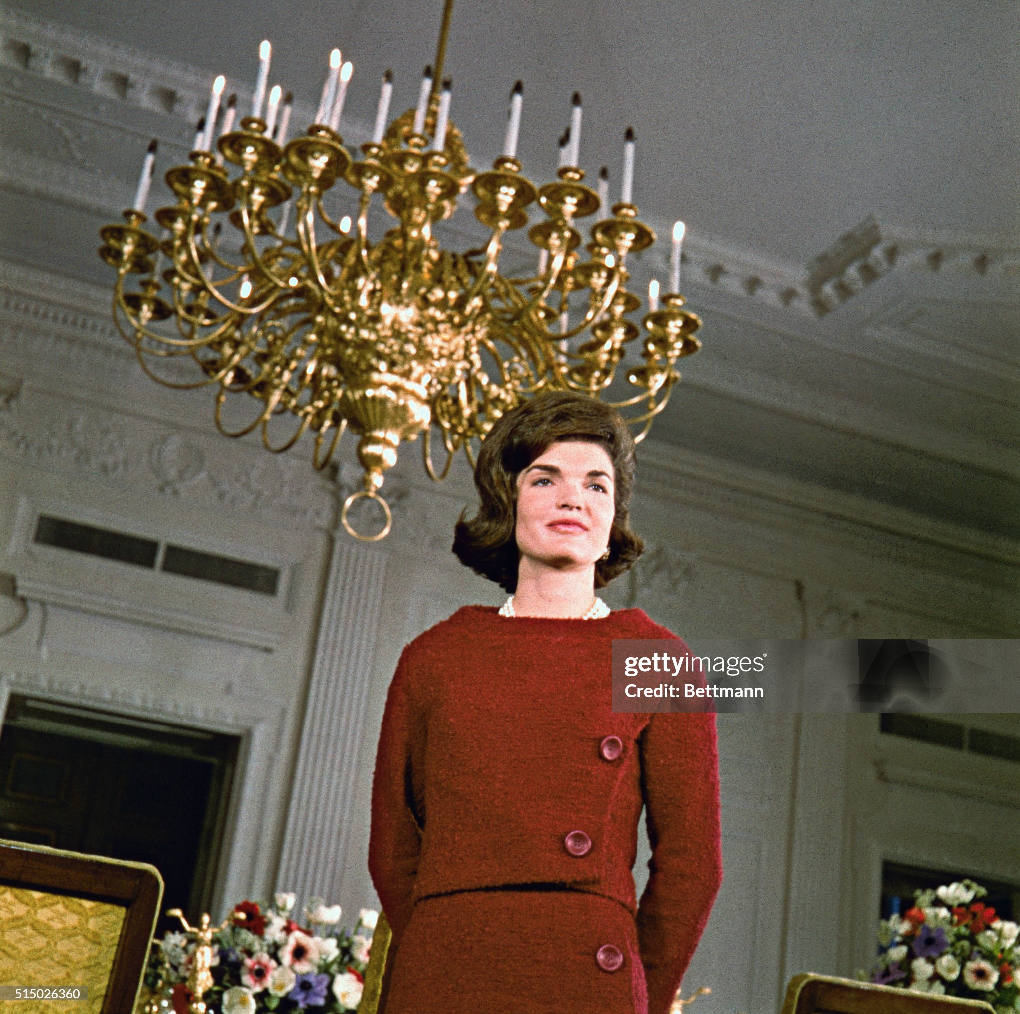 Jackie Kennedy on white House tour on CBS-TV on 14 February 1962. 