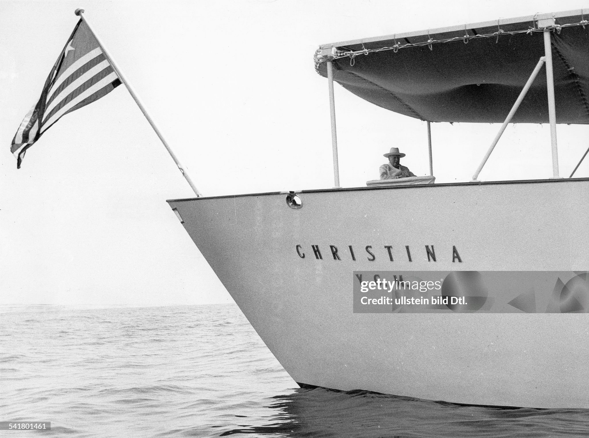 Winston Churchill on board the yacht ‘Christina’ of the Greek shipping magnate Aristotle Onassis off Capri on 24 January 1965. 
