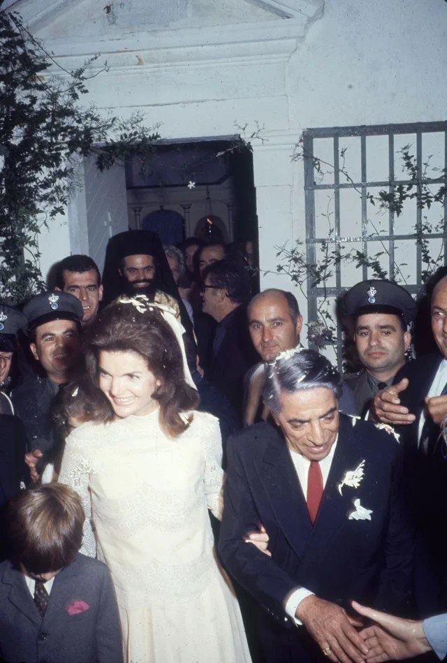 The wedding in Skorpios by Aristotle Onassis and Jackie Bouvier Kennedy on 20 October 1968.