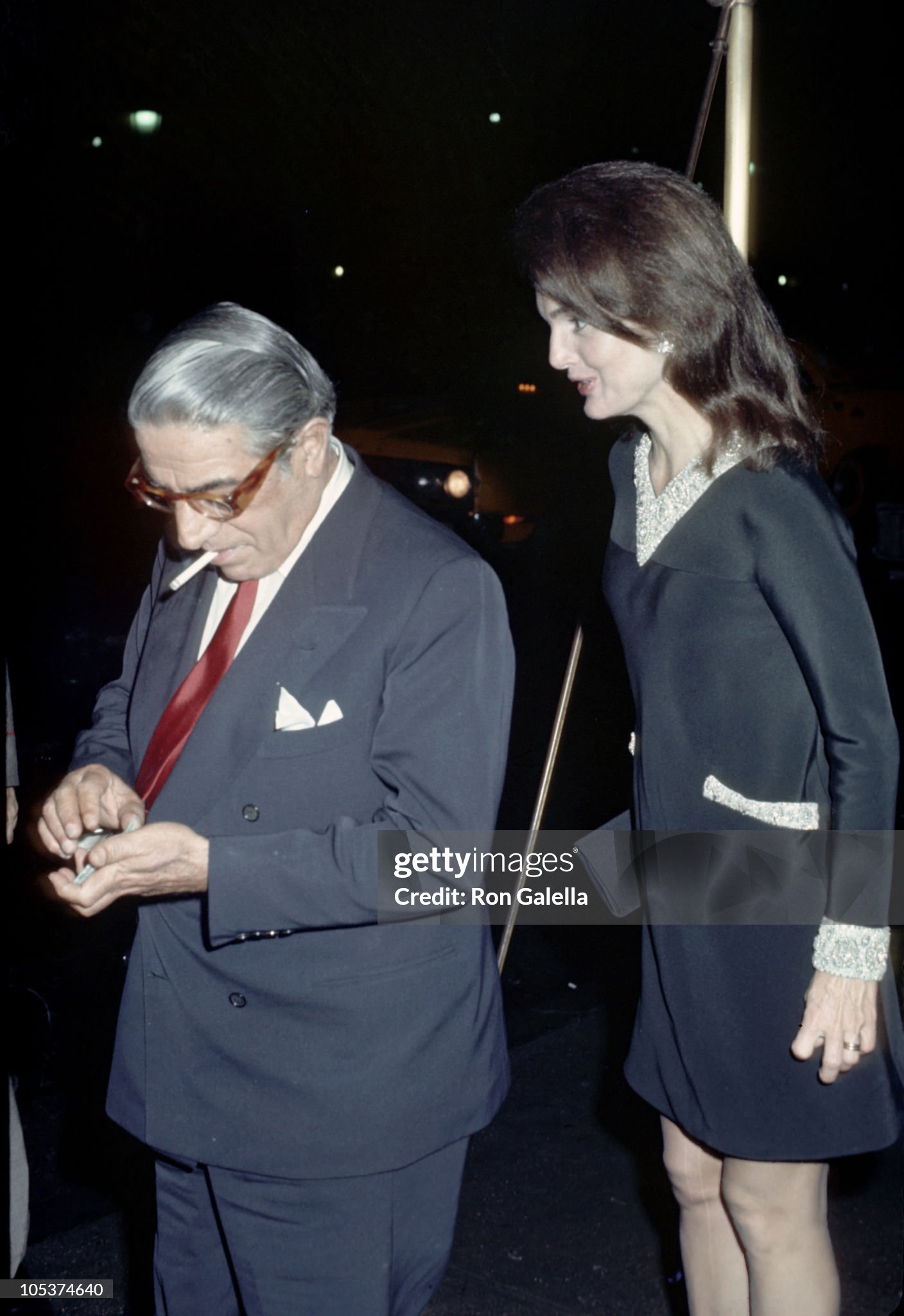 Jackie Onassis and Ari Onassis at La Cote Basque restaurant in New York, United States, on 15 October 1969.