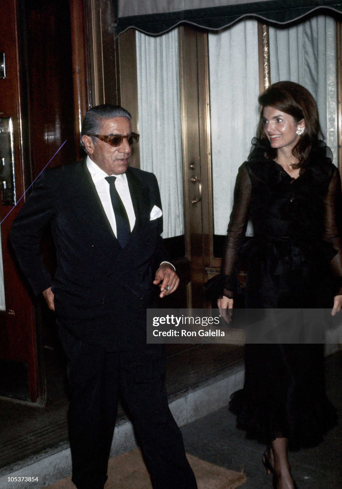 Jackie and Aristotle Onassis at La Cote Basque in New York, United States, on 28 September 1970. 