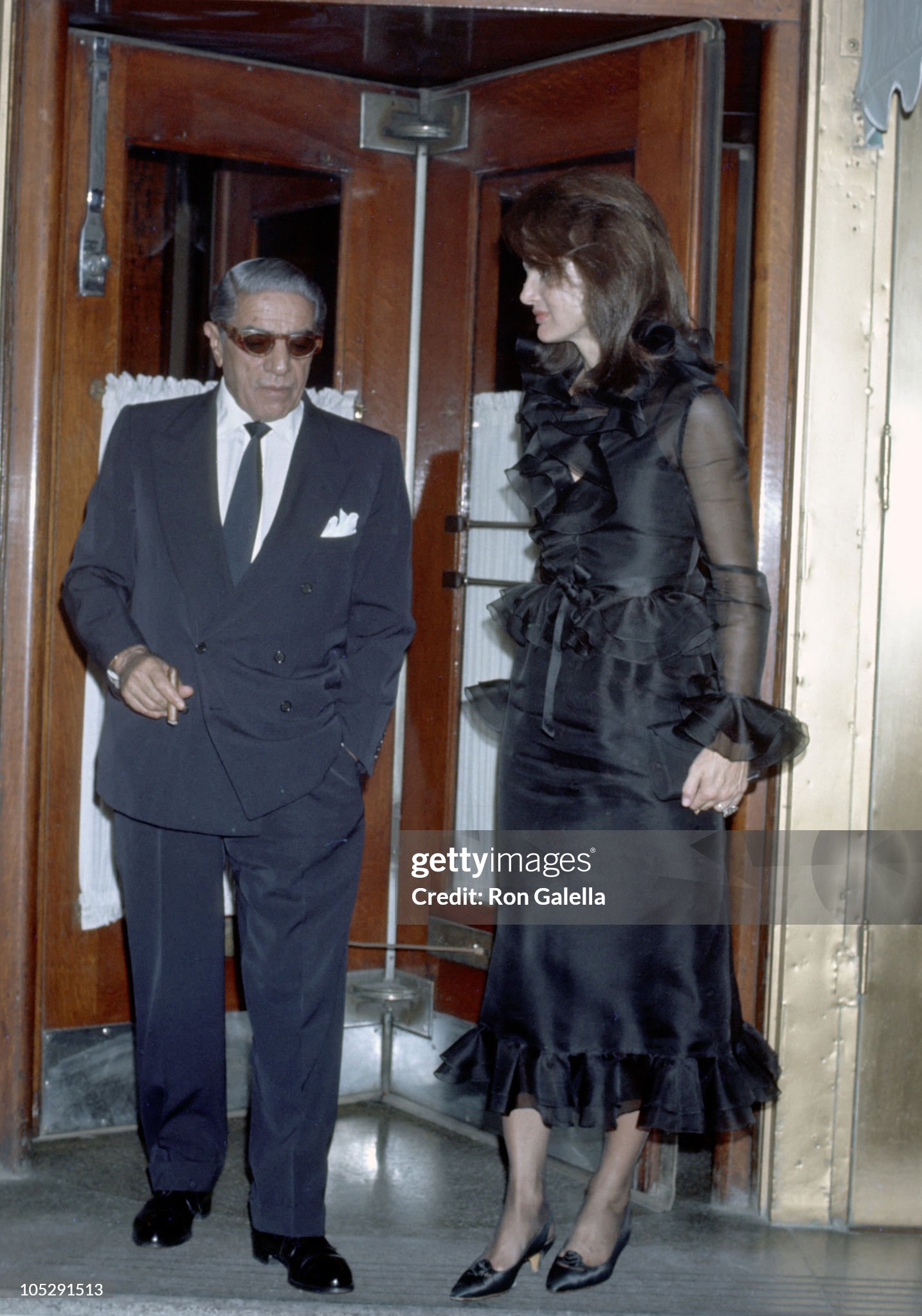 Jackie and Aristotle Onassis at La Cote Basque in New York, United States, on 28 September 1970. 