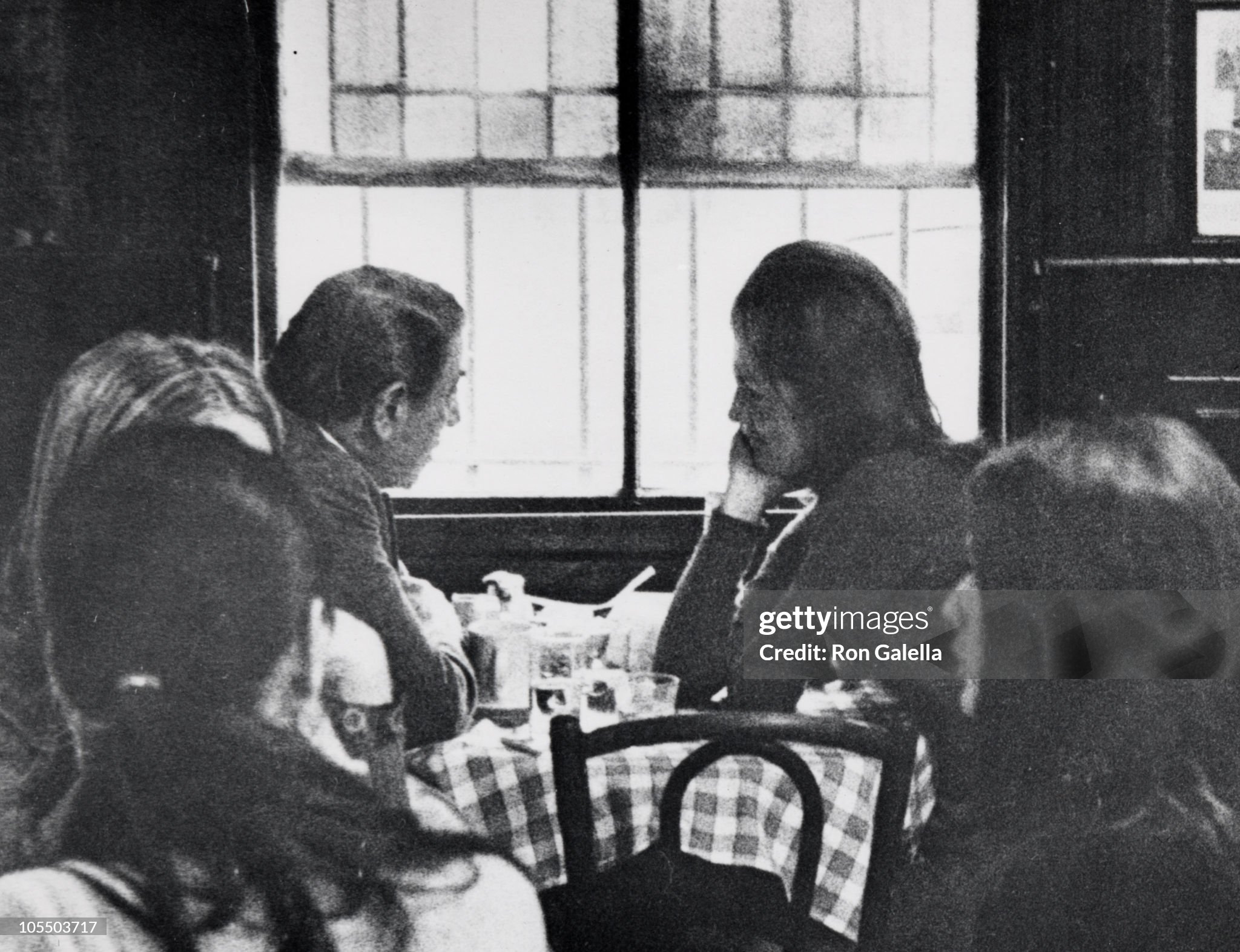 Jackie and Aristotle Onassis having lunch at P. J. Clarke's in New York, United States, on 17 January 1971. 