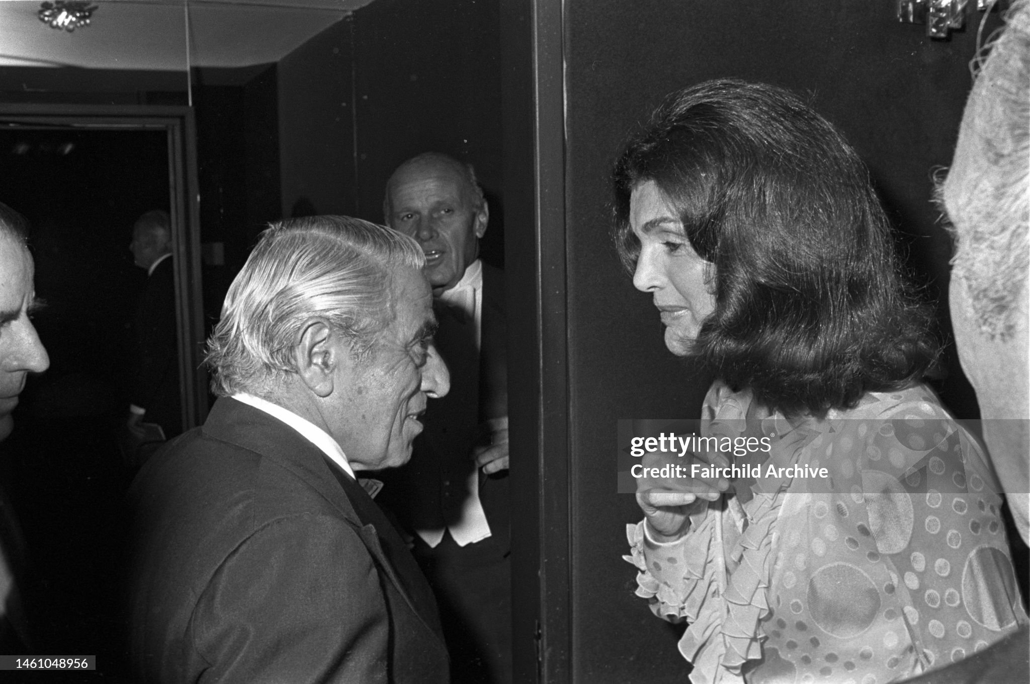 Aristotle and Jackie Onassis attending a tribute to impresario Sol Hurok at the Metropolitan Opera House on 04 June 1973. 
