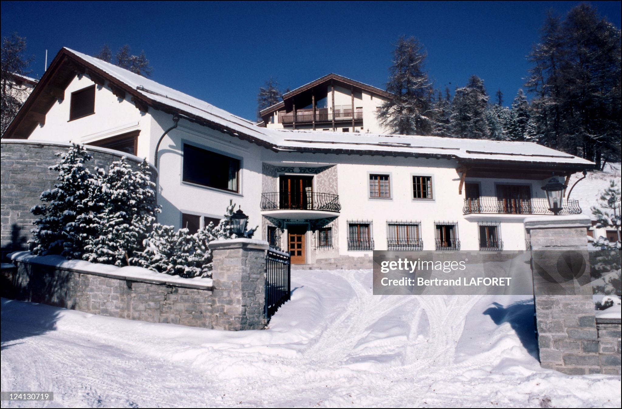 Christina Onassis's chalet in Gstaad, Switzerland, in December 1980. 