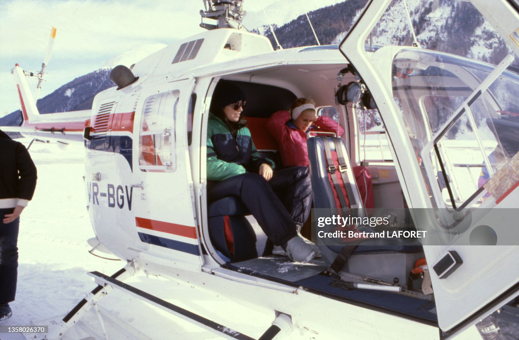 Christina Onassis in her helicopter in Gstaad, Switzerland, in January 1981. 
