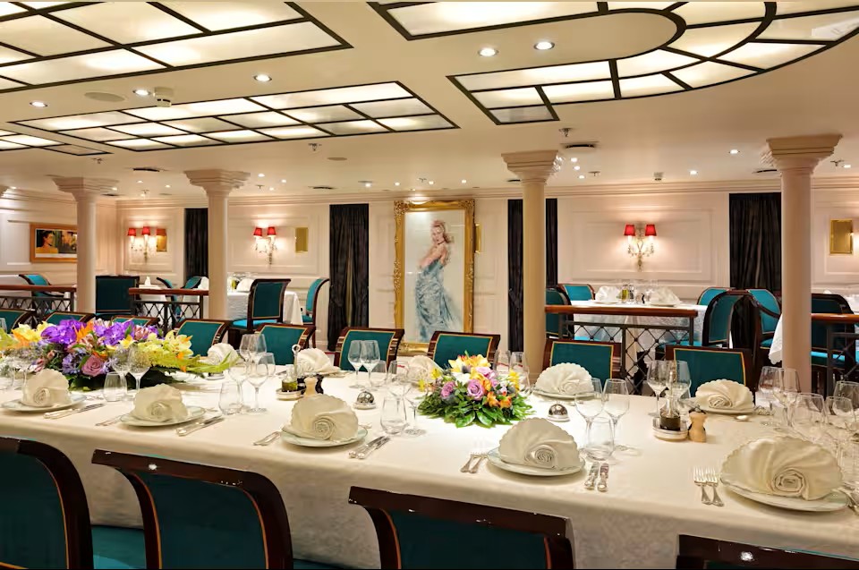 The dining room of the ‘Christina O.’ today.